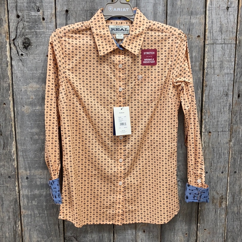 Orange Ariat button up shirt